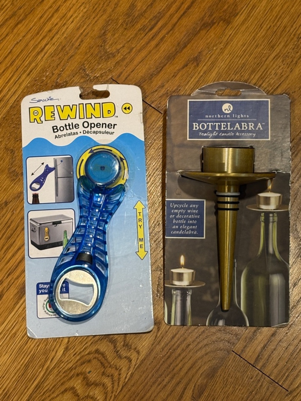 NWT Rewind Bottle Opener & Wine Bottelabra